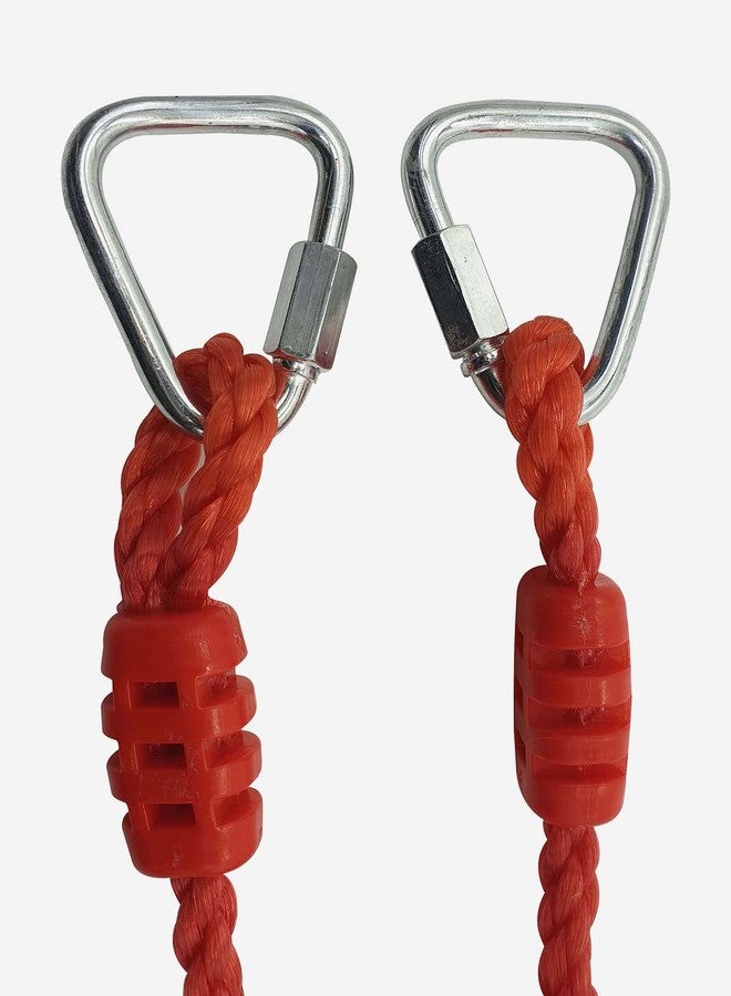 REZNOR مجموعة حلقات مثلثة شديدة التحمل من ريزنور، قطعتان مع وصلات دلتا سريعة القفل، مناسبة لمجموعات ألعاب الصالات الرياضية الداخلية والملاعب الخارجية لمجموعات الأرجوحة، (أحمر) - Image 5